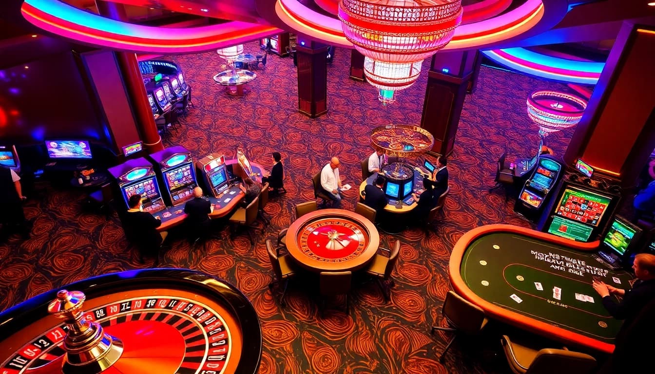 Experience the excitement of gambling at 99 OK with vibrant casino gaming elements.