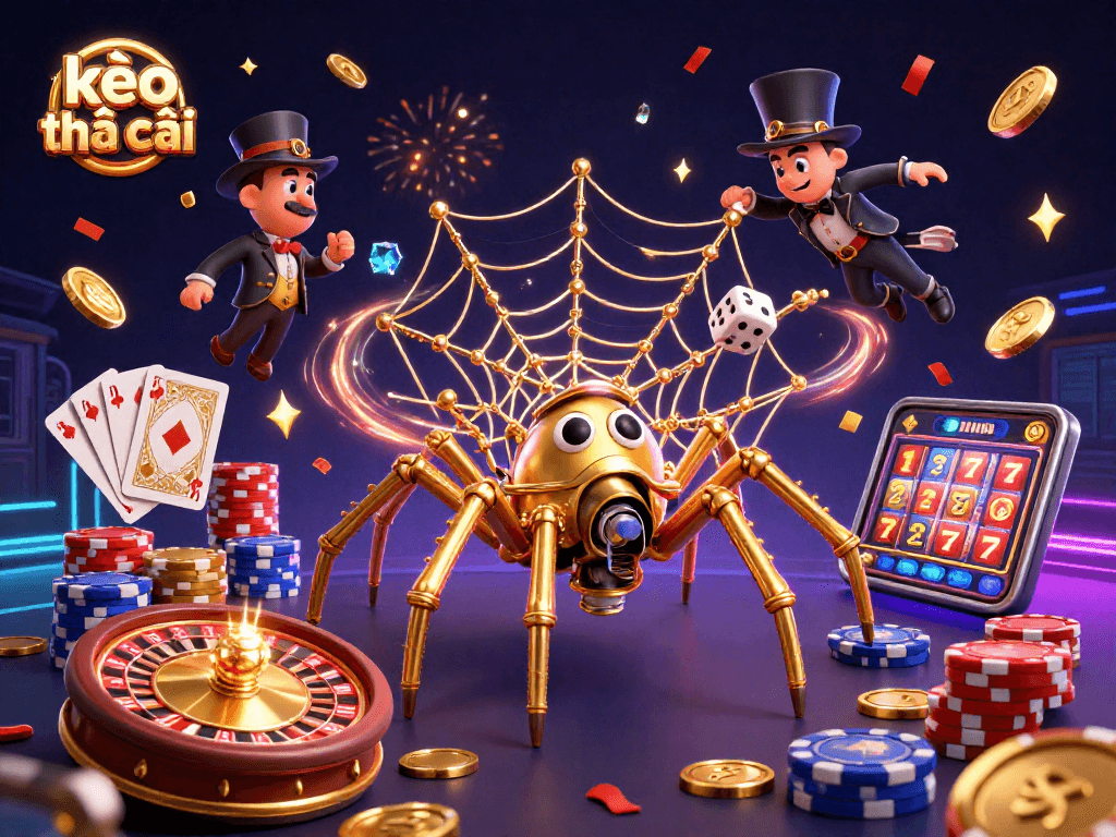 Engage with kèo nhà cái through an exciting, immersive 3D casino scene filled with action.