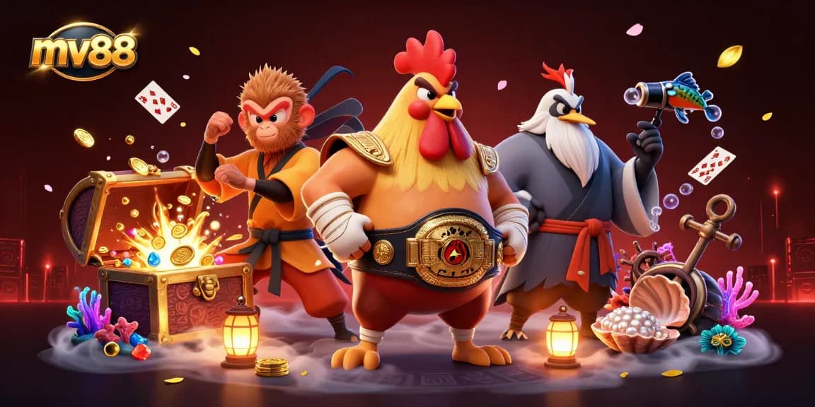 Experience thrilling winnings at mv88 with dynamic casino action featuring vibrant gaming characters.