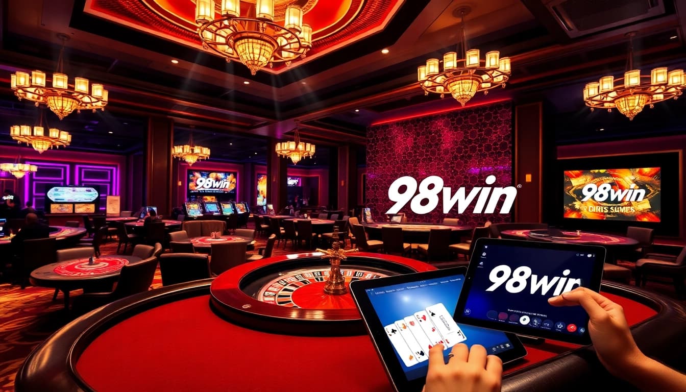 Players enjoying a thrilling round of roulette at 98win's luxurious casino environment.