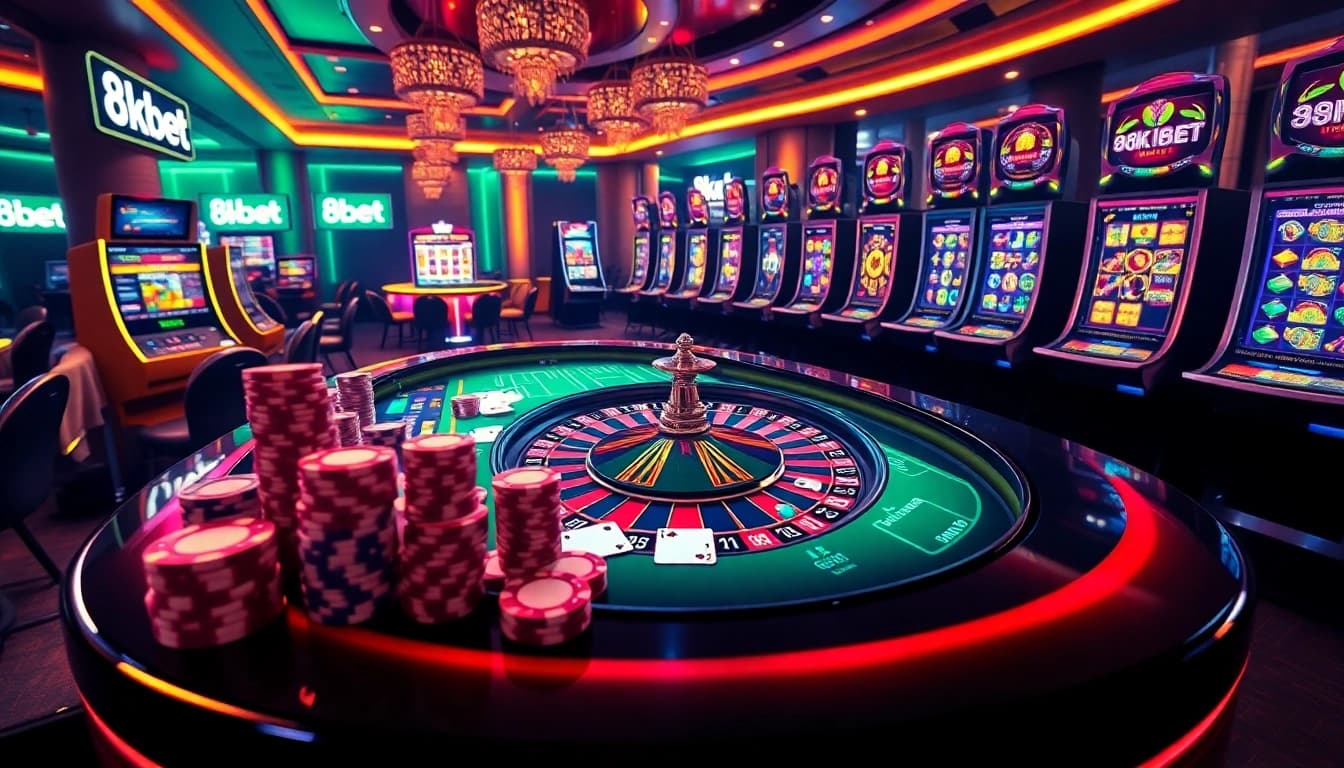 Engaging live roulette action and vibrant slot machine gameplay detailed on 8kbet’s premium betting platform