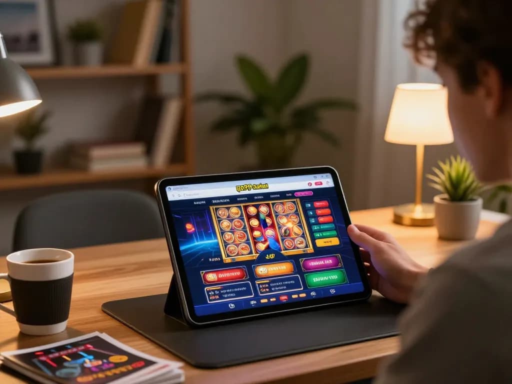 Engaging player exploring exciting games on link go99 Casino app at home