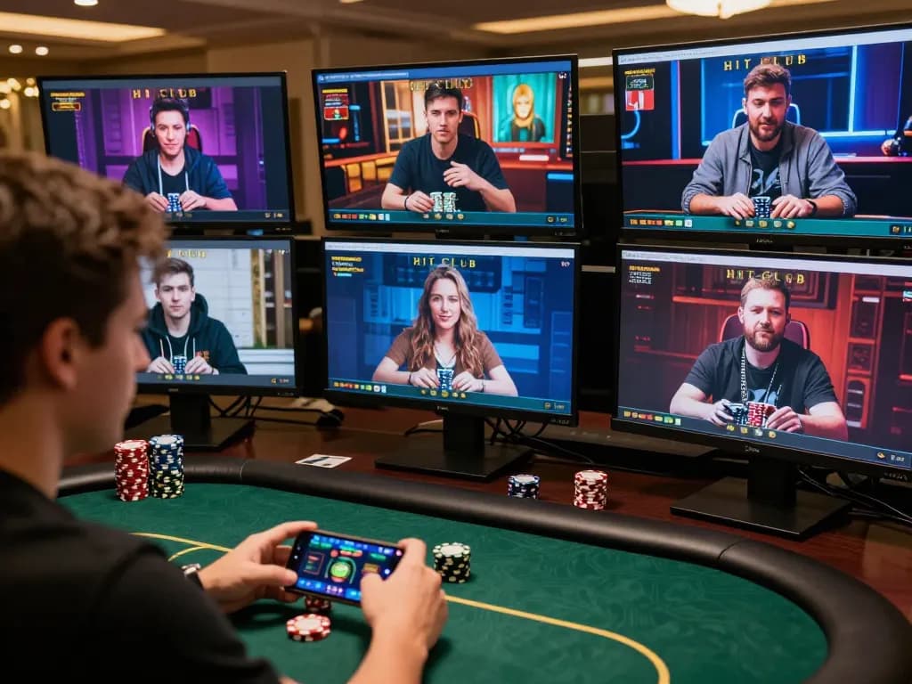 HIT CLUB online poker game with players in action, showcasing competitive gameplay and engaging atmosphere.