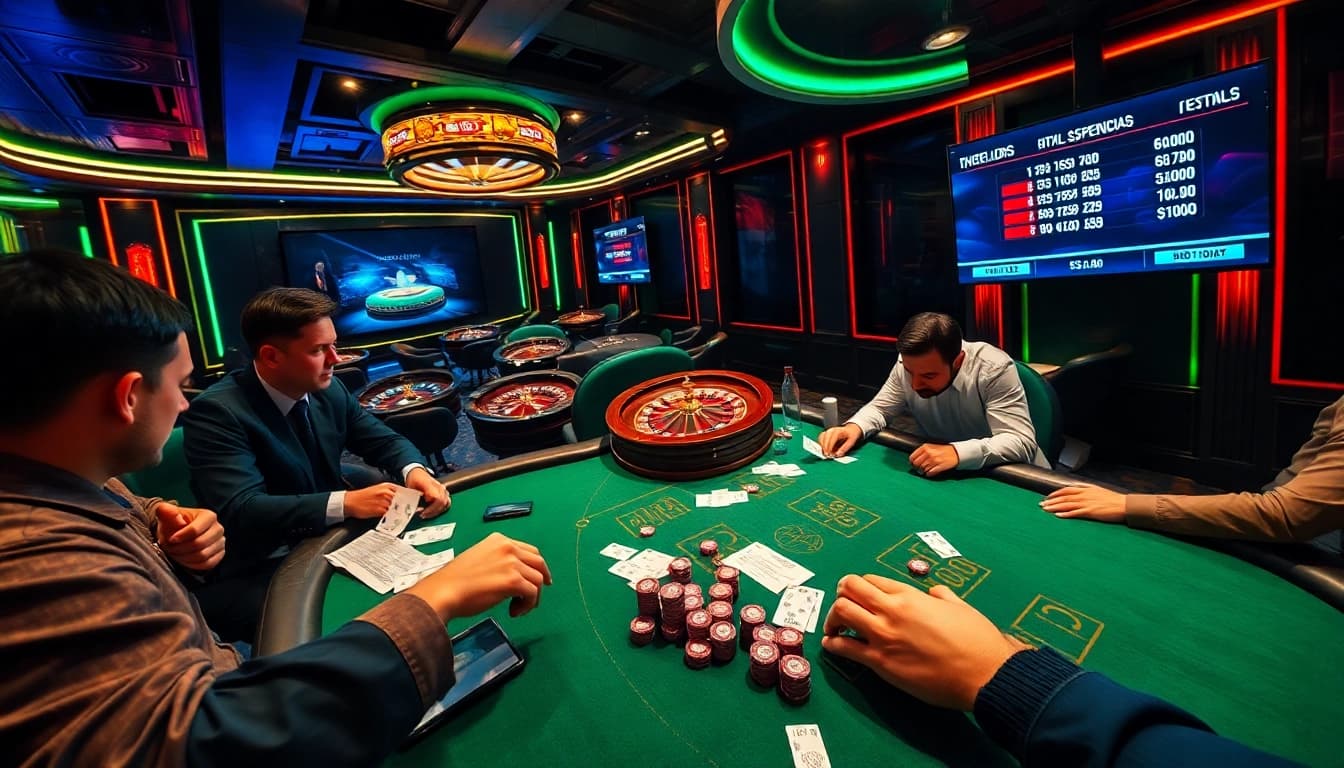 Experience thrilling moments at https://keonhacai.deal/ with an intense casino poker game showcasing high stakes.