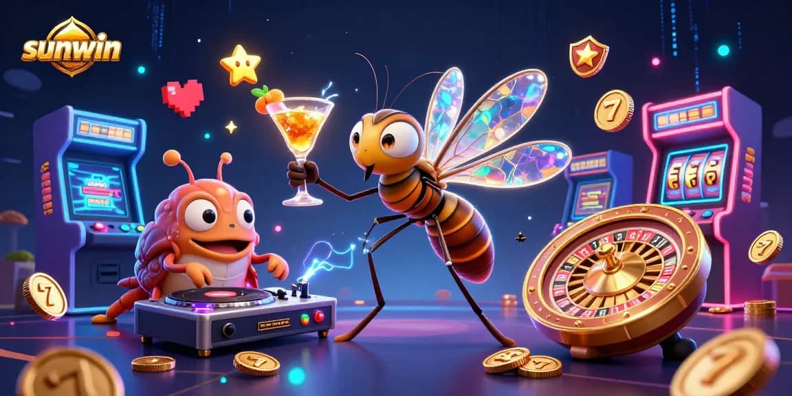 Experience thrilling gaming with sunwin in a vibrant 3D casino scene filled with details.