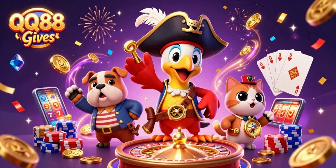Experience thrilling gameplay at QQ88 Gives with vibrant pirates and exciting casino elements.