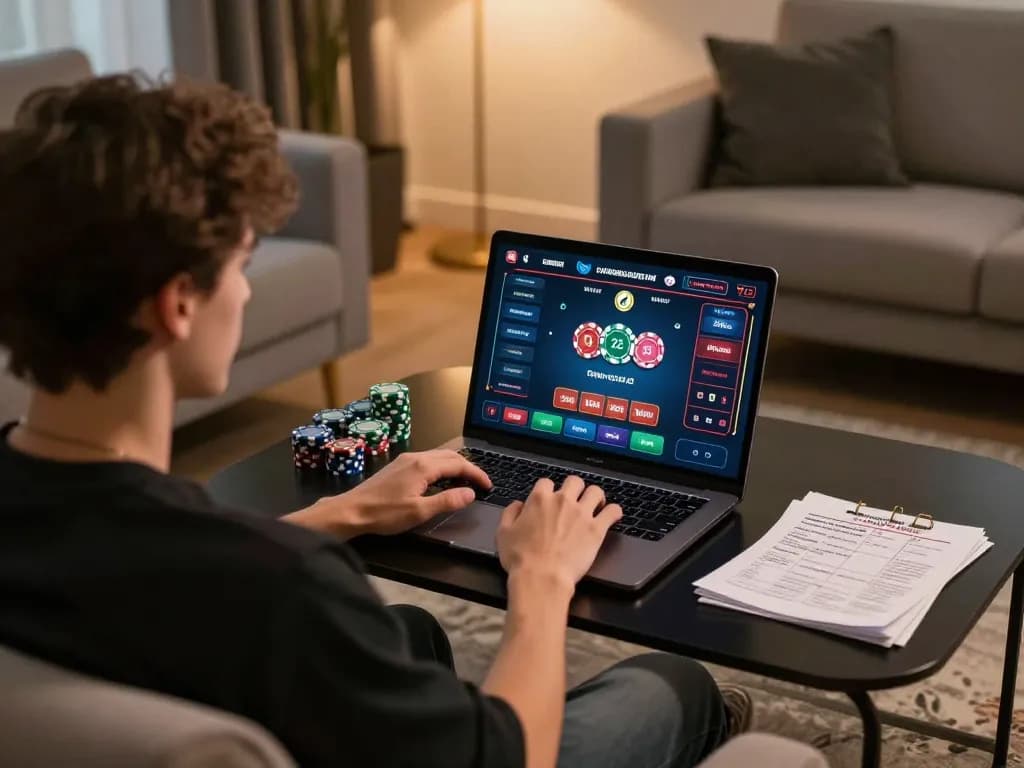 Player enjoying online Baccarat at home, experiencing au88 interactive gaming.