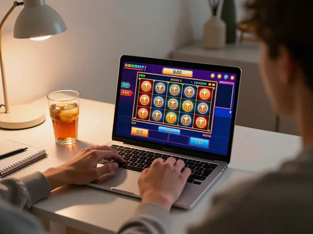 Engaging moment at lucky88mobi as a player spins the reels on an online slot machine.