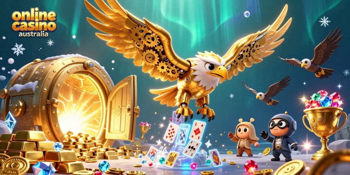 Experience thrilling gameplay at online casino australia with vibrant 3D characters amidst treasure elements.