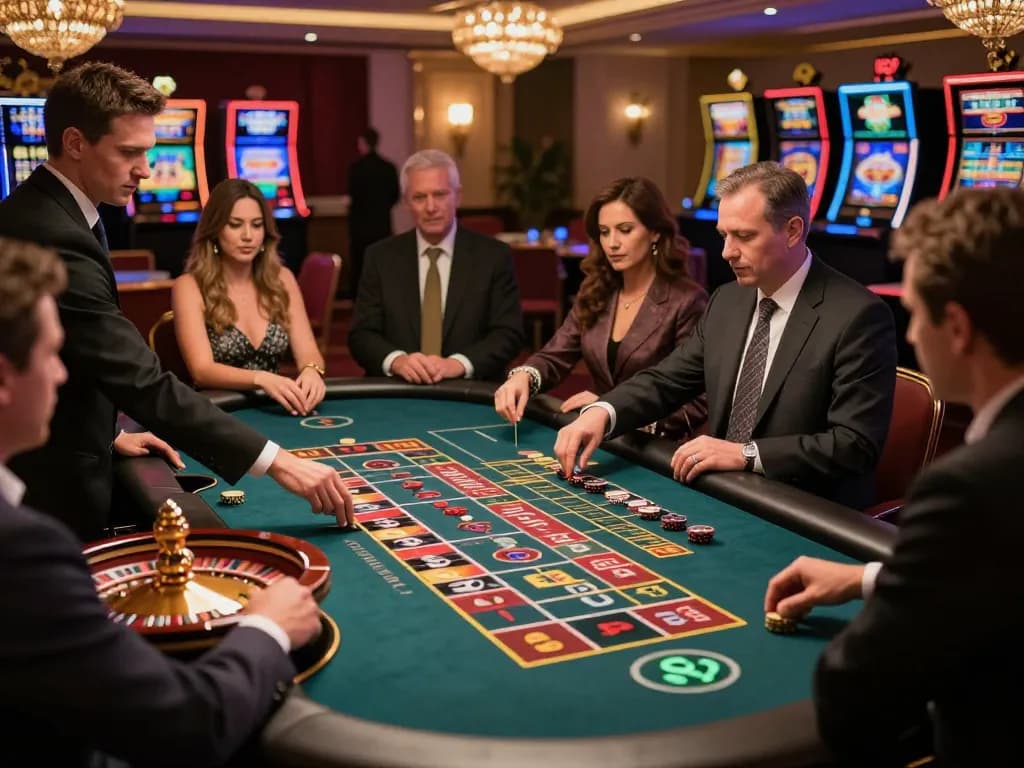 Engaging players at a live roulette table showcasing excitement at alo8net casino.