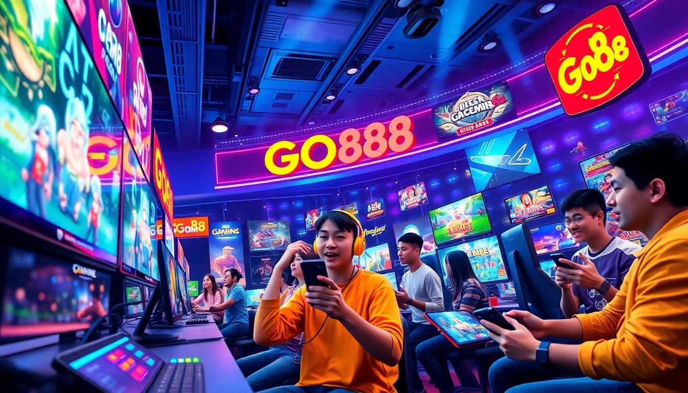 GO88 leading online gaming platform with vibrant gameplay and excited players