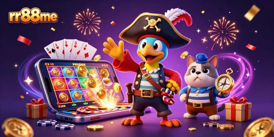 Play thrilling casino games with rr88me's pirate-themed characters and slot game excitement!