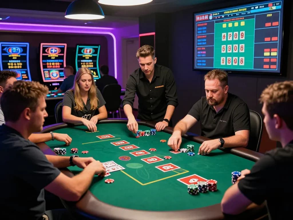 Exciting live gaming at https://bong99.pro/ casino with players engaged in high-stakes card games.