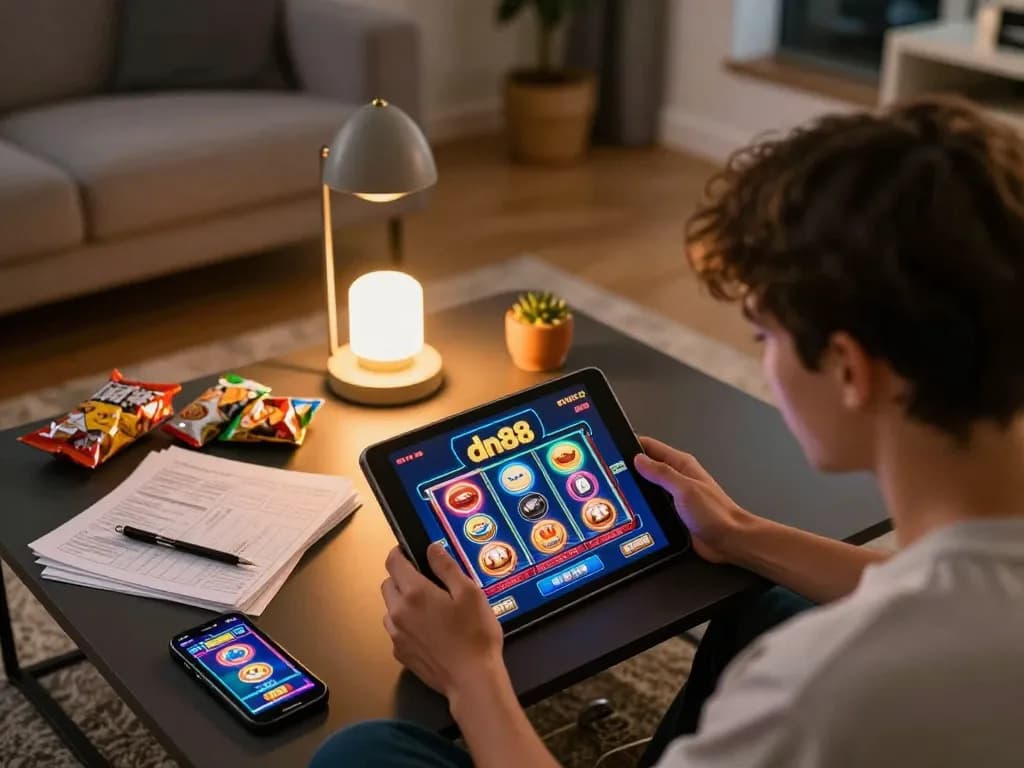 Engaging on dn88 platform while enjoying home gaming experience with tablet interface