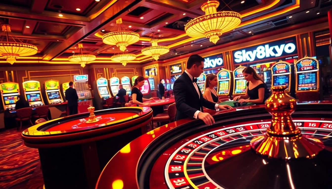 Players celebrating a win at Sky88, showcasing the excitement of casino gaming.