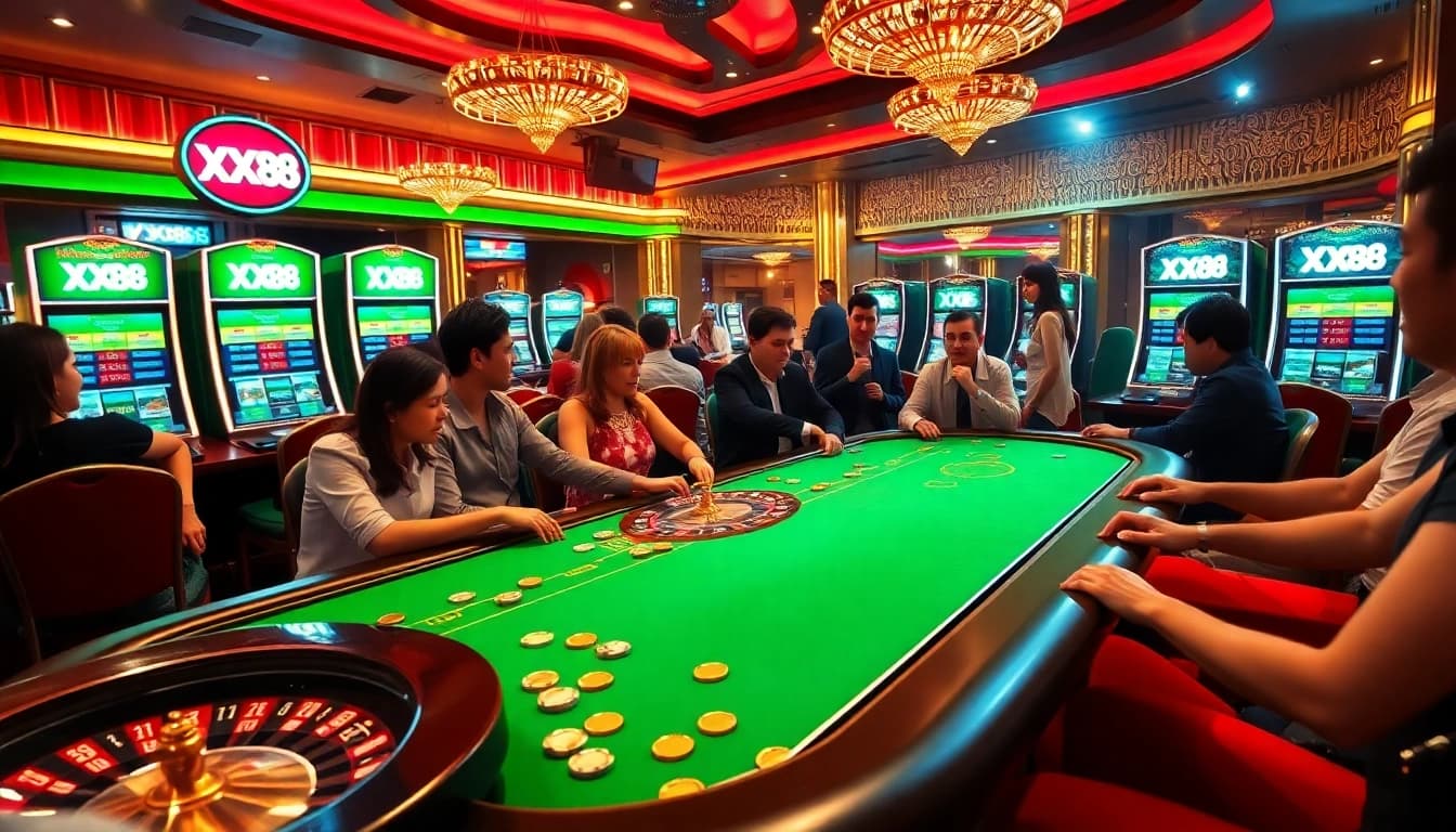 Experience the excitement of winning at XX88's premier casino games, filled with vibrant colors and thrilling action.