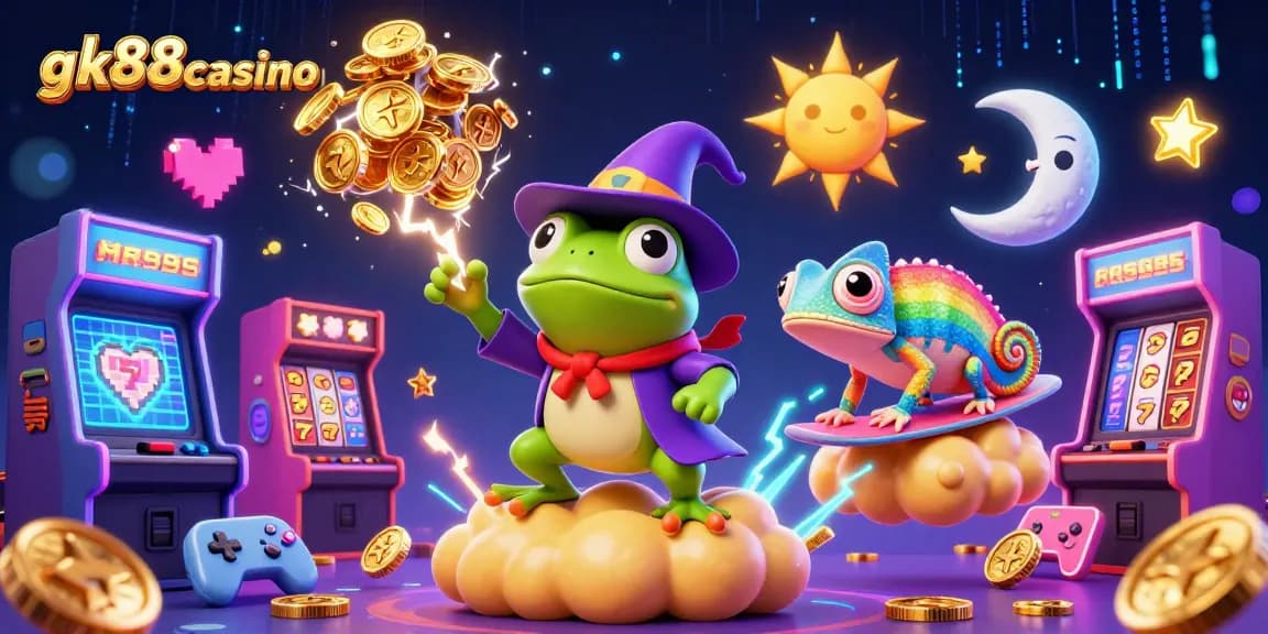 Join the excitement at gk88casino with vibrant gaming elements and a magical casino atmosphere.