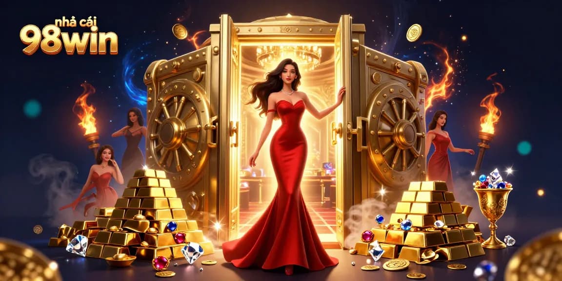 Engage with nhà cái 98win through this stunning illustration capturing VIP casino excitement and luxury.