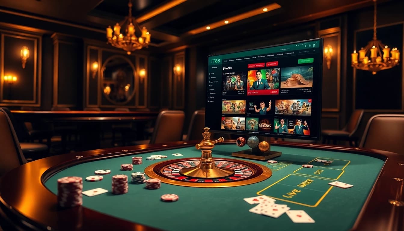 Engaging players in TT88 gaming with rich casino visuals and excitement.