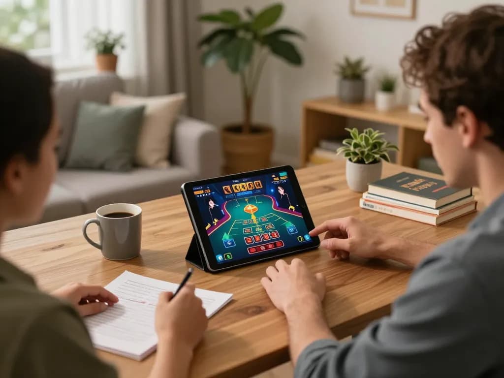 rik88 player enjoying a live dealer game on tablet, showcasing online gaming excitement