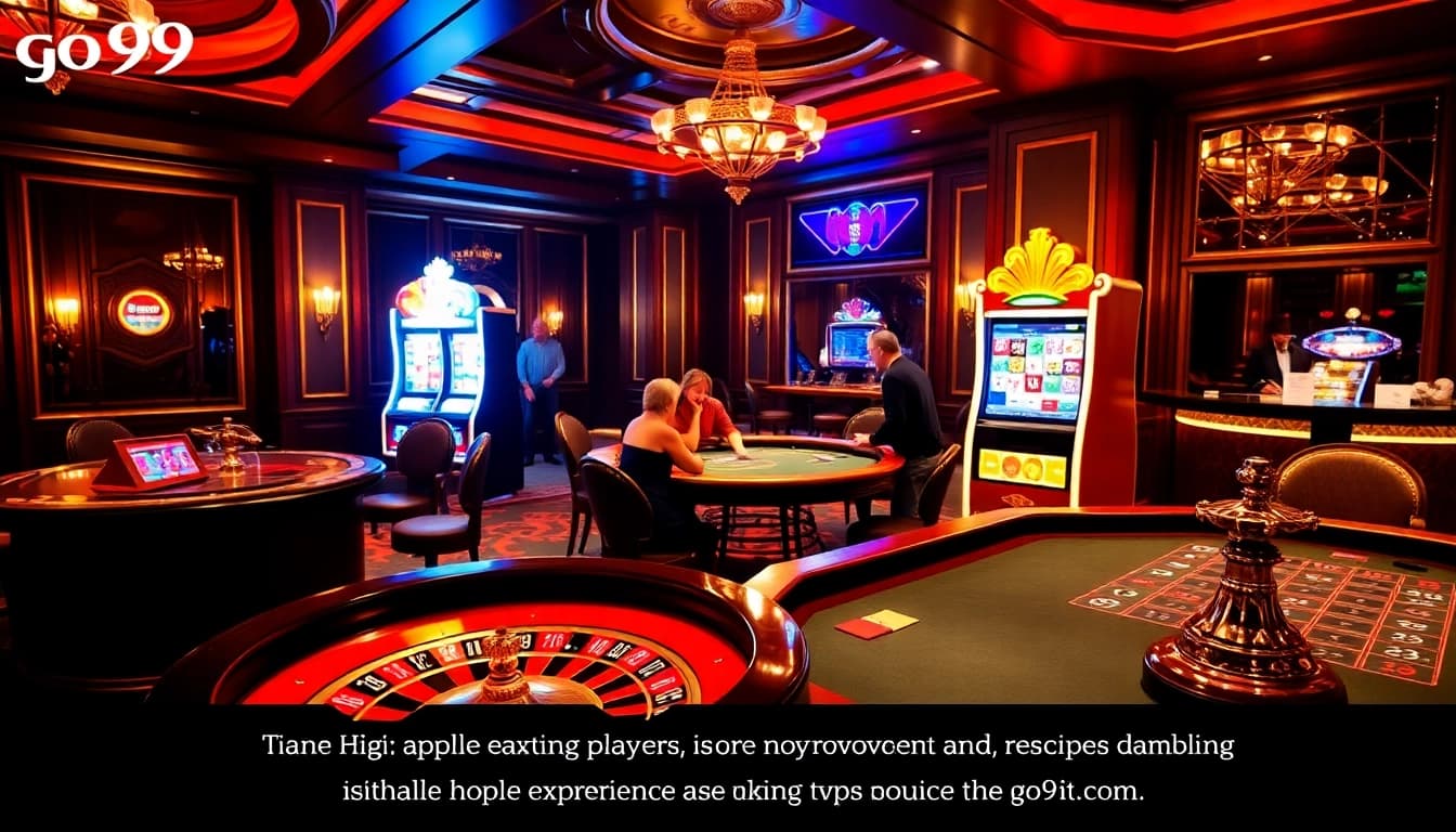 Experience the thrills of gambling at go999.it.com with an exciting casino scene featuring roulette and poker.