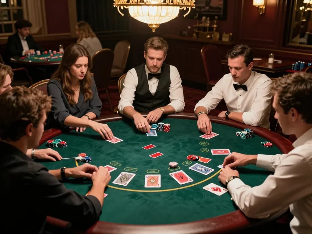 Experience the thrill at trang chủ 23win casino, with players immersed in engaging poker gameplay.