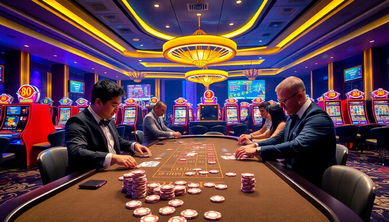Experience thrilling gameplay at 8kbet with vibrant casino tables and engaging players.