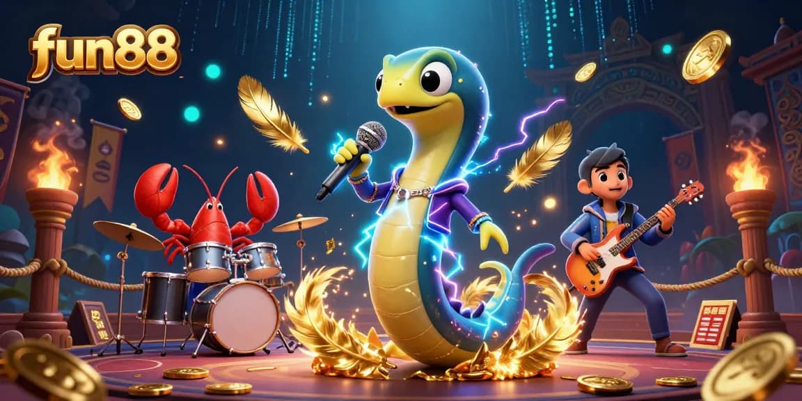 Experience fun88 as a vibrant underwater casino stage with colorful characters and dynamic elements.