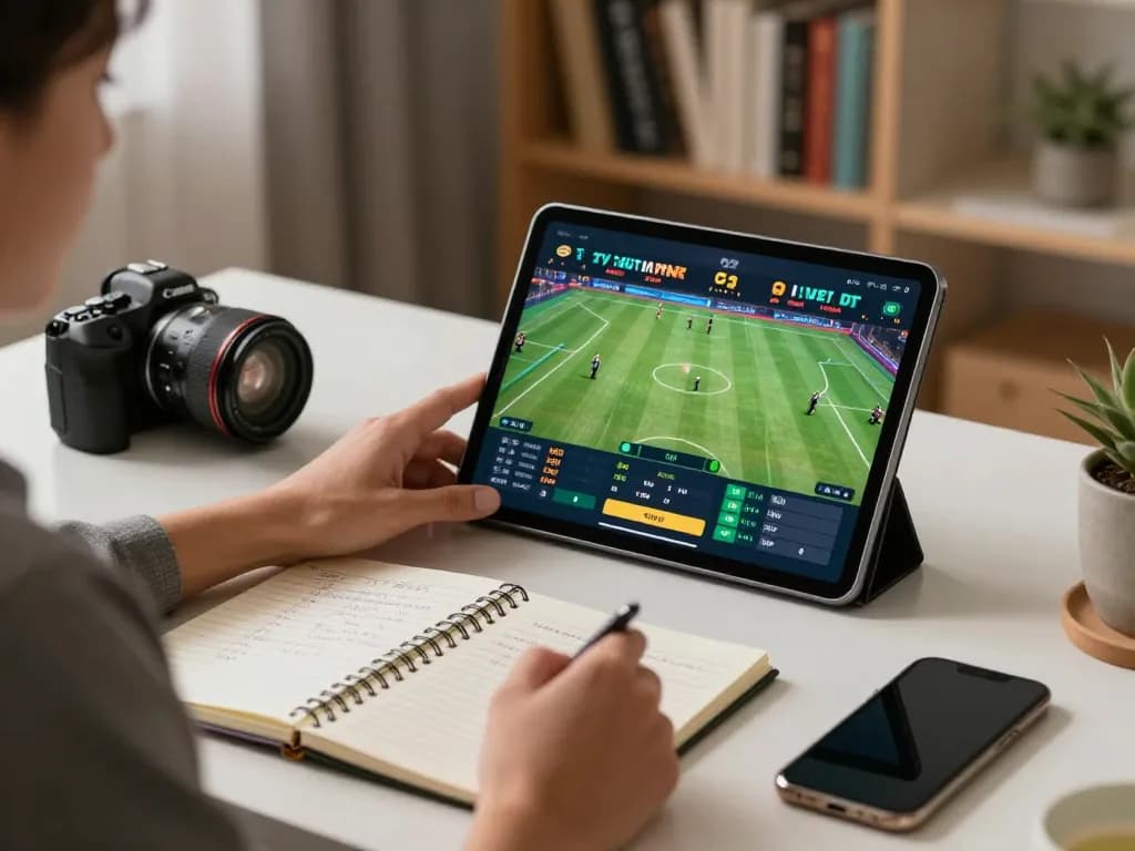 Place bets on go8 com during live sports events in a cozy home office.