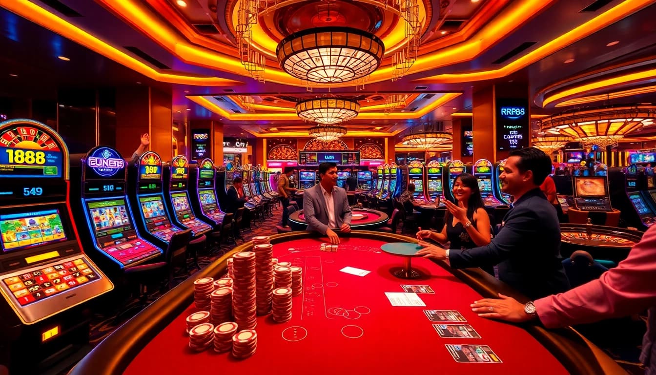 Experience excitement at RR88's vibrant casino tables filled with thrilling games and rewarding opportunities.