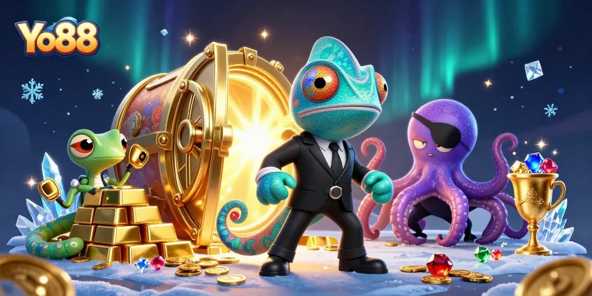 Experience thrilling gameplay at Yo88 with vivid treasures and characters in an exhilarating casino setting.