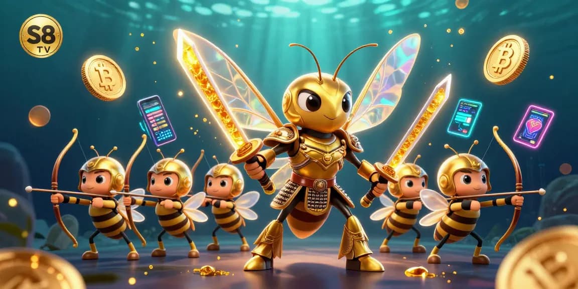S8 TV engages players with a stunning 3D illustration showcasing vibrant samurai hornets amidst dynamic betting elements.
