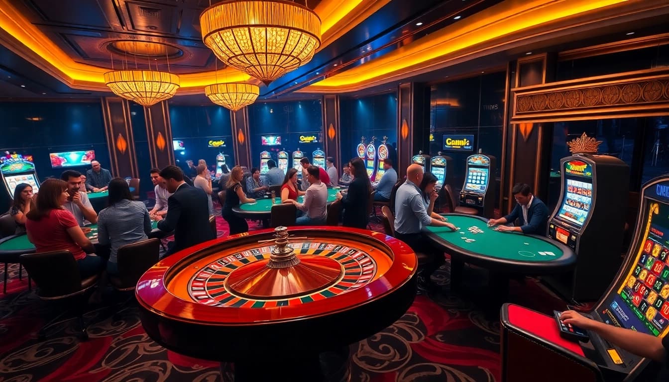 Engage in thrilling casino action at gamebaidoithuong coffee with vibrant roulette and poker games.