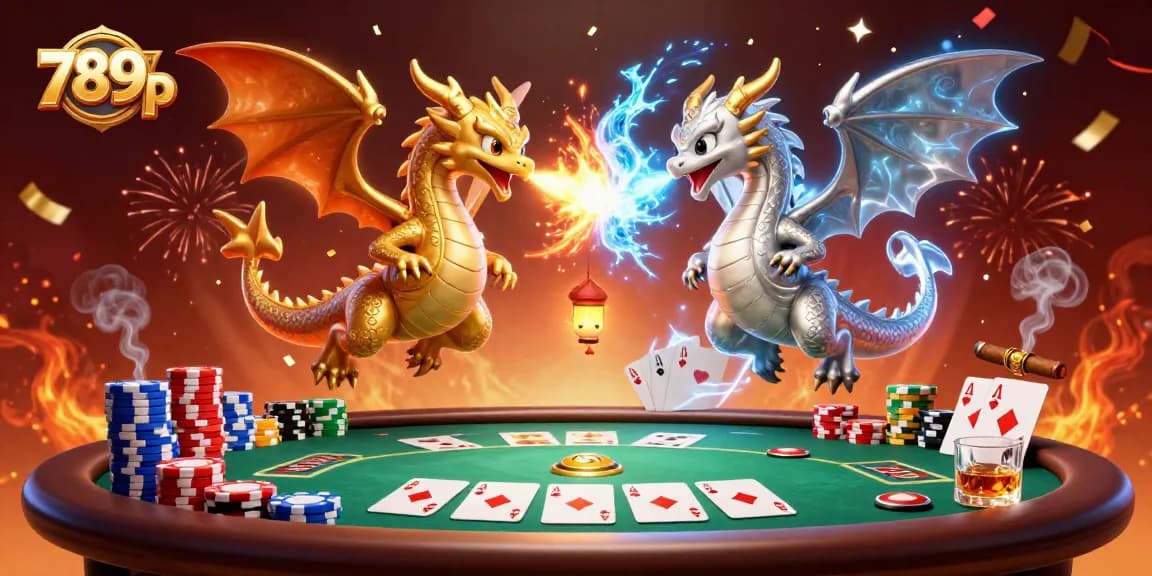 Engage in thrilling poker action with 789p as golden and silver dragons release fire and ice.