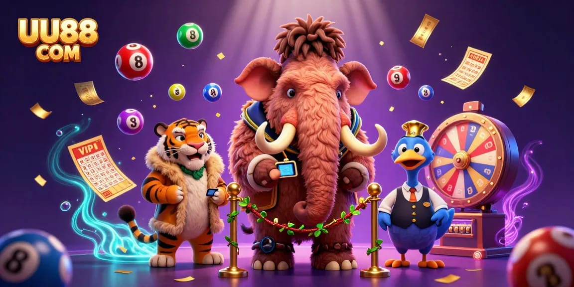 Engage in thrilling moments at UU88 COM with vibrant casino fun, featuring cartoon characters and dynamic game elements.