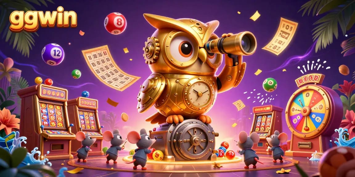 Experience thrilling gameplay at ggwin with vibrant lottery balls and a captivating casino atmosphere.