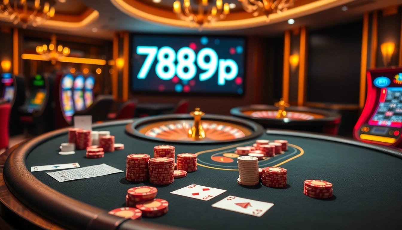 Enjoying a thrilling poker game at 789p casino table with vibrant chips and cards.