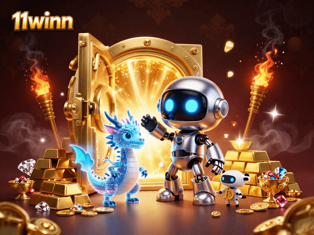 Engage in exciting gaming experiences with 11winn featuring vibrant casino-themed characters.