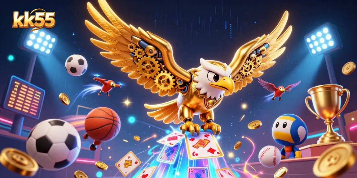 Experience thrilling wins at kk55 Casino with vibrant holographic cards, energetic sports elements, and dynamic gameplay.