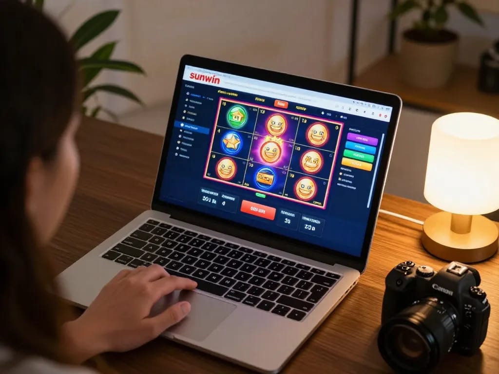 Engaging online gaming session on sunwin casino platform showcasing vibrant slot games
