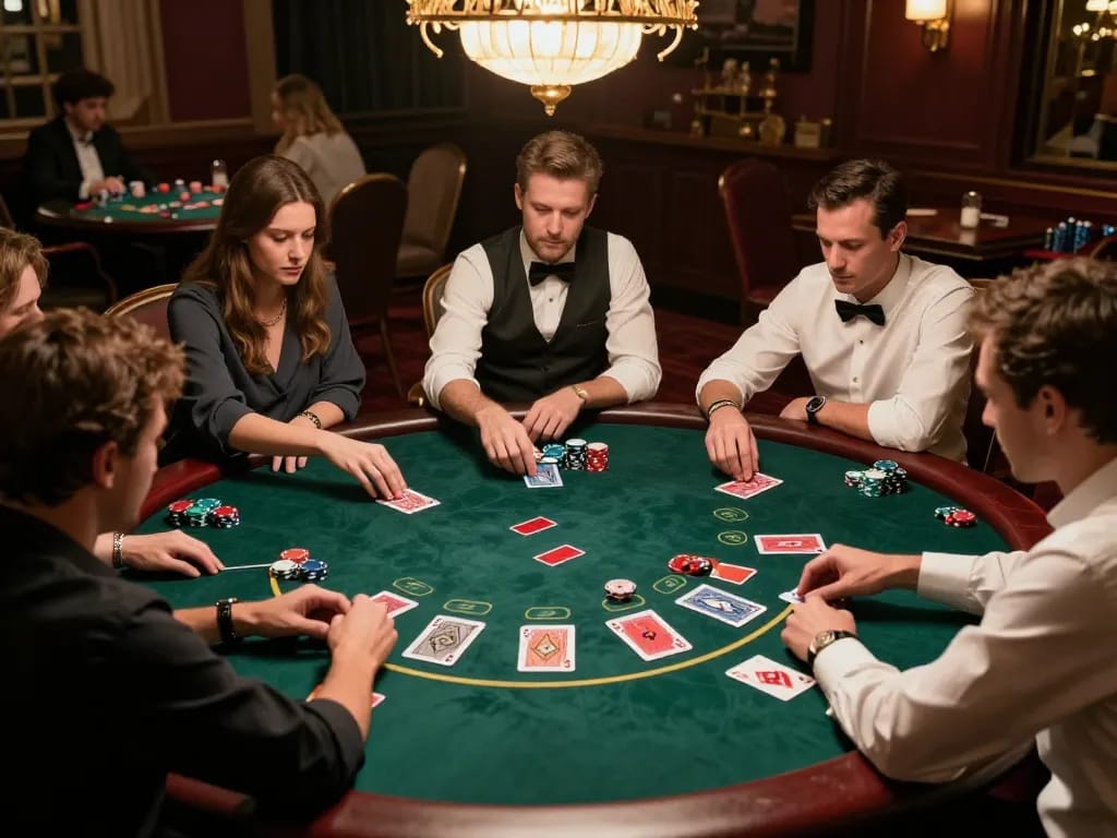 Experience the thrill at trang chủ 23win casino, with players immersed in engaging poker gameplay.