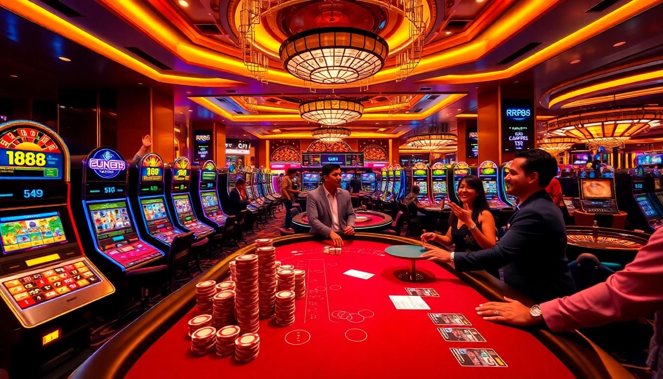 Experience excitement at RR88's vibrant casino tables filled with thrilling games and rewarding opportunities.