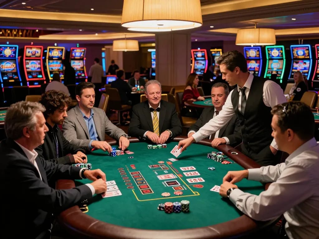 Players engaging at a blackjack table as they strategize their bets at 11win casino