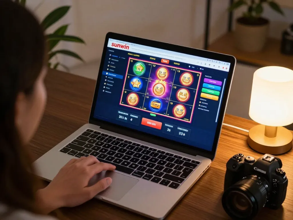 Engaging online gaming session on sunwin casino platform showcasing vibrant slot games