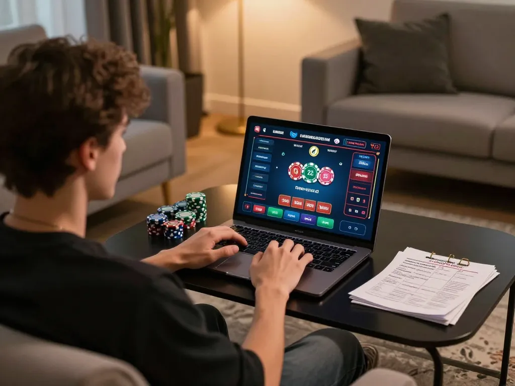 Player enjoying online Baccarat at home, experiencing au88 interactive gaming.