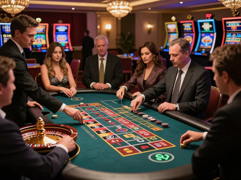 Engaging players at a live roulette table showcasing excitement at alo8net casino.