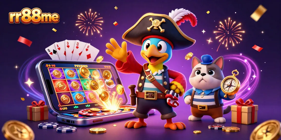 Play thrilling casino games with rr88me's pirate-themed characters and slot game excitement!
