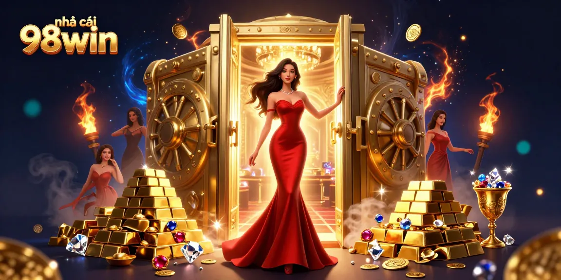 Engage with nhà cái 98win through this stunning illustration capturing VIP casino excitement and luxury.