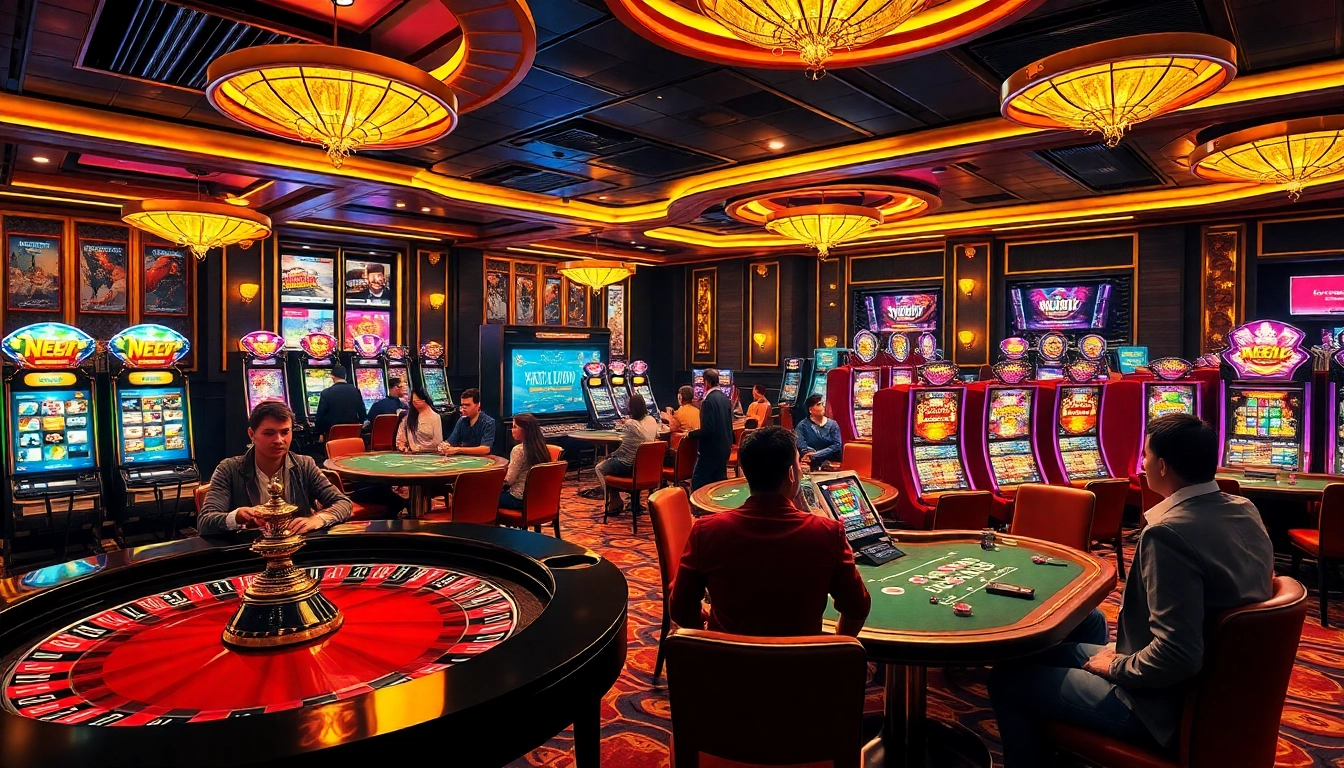 Engage in thrilling gameplay with tải game go88 at a luxury casino featuring roulette and poker.