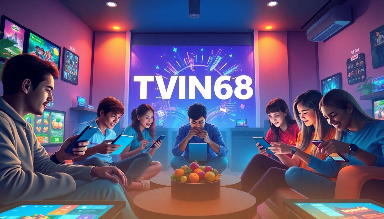 Link vào Twin68 accessible through a vibrant online gaming platform showcasing players enjoying various games.